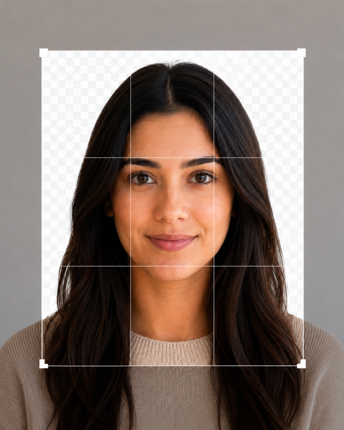 Select country passport size and crop face