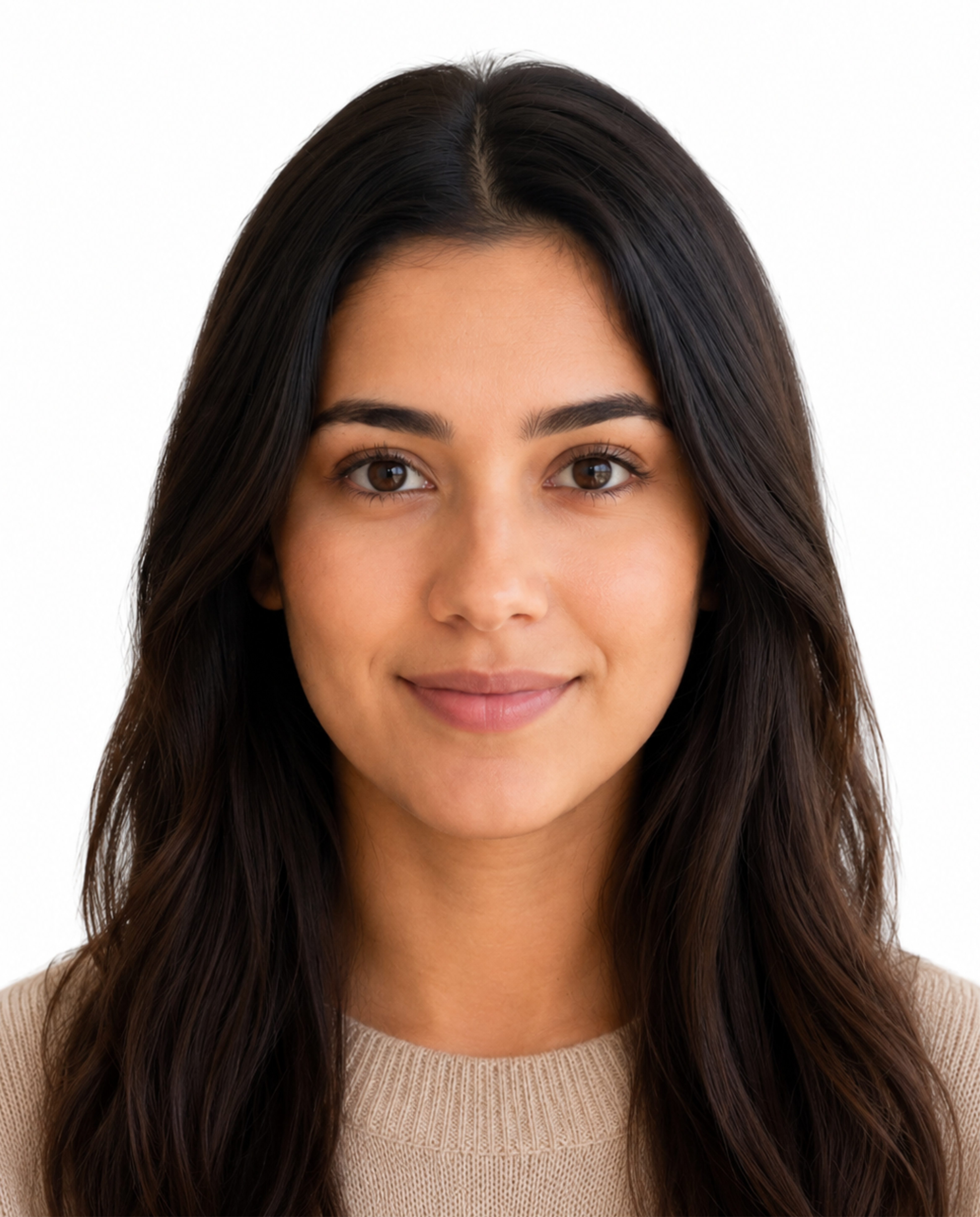 Preview final passport photo with white background